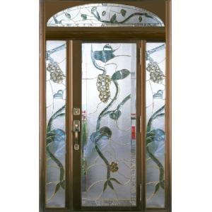 Cheap grape design style of decorative glass panel in wooden door for sale