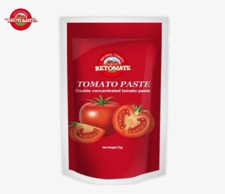 Quality Premium Tomato Paste Sachets In Flat And Stand-Up Designs Double Concentrated Each Weighing 70g wholesale