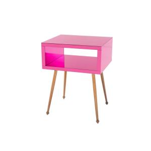 Peach Color Mirror Coffee Bedside Table 17.91inch Width Long Time Using