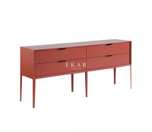 Cheap Modern Red Color Buffet Cabinet Sideboard With 4 Drawers for sale