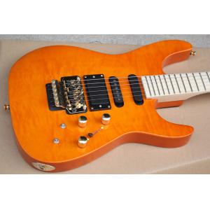 Factory Custom Orange Electric Guitar with Floyd Rose,3 Pickups,No Frets Inlay