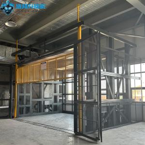 China Four-fold Door And Counterweight Door 5 Tons 8M High Customized  500kg-20000kg Large Industrial Indoor Hydraulic Freight Elevetor on sale
