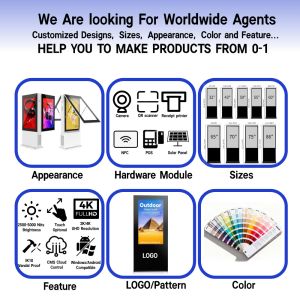 Dual-sided Outdoor Floor LCD Display with 10-Point Capacitive Touch 178/178 View