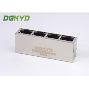 1 x 4 quad port gigabit ethernet magnetics jack RJ45 connector G/Y LED RoHS