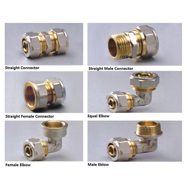 Compression Fitting and Pressing Fitting for PE-AL-PE, PE-AL-PEX, PEX-AL-PEX