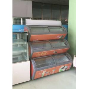 3 Layers Glass Door Deep Freezer Automatic Defrost Ice Cream Display Showcase