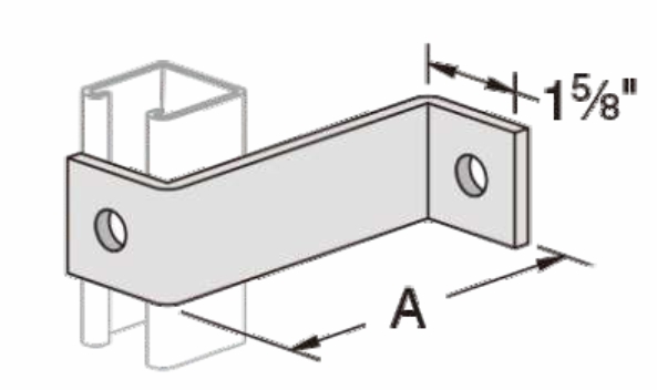 Galvanized Steel Metal 2 Hole Strut Z Bracket Fitting For Strut Channel