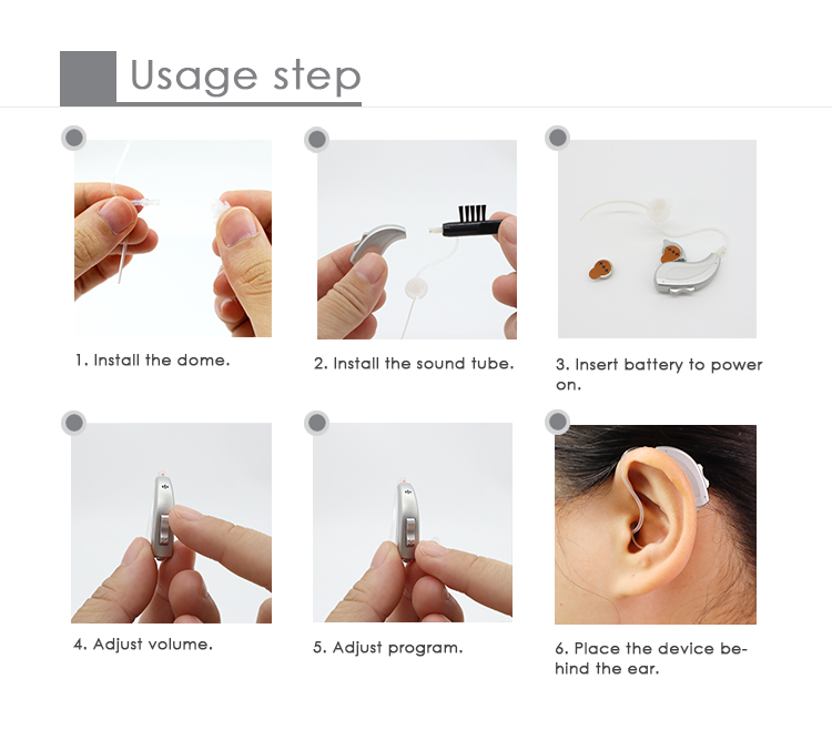 Deaf Open Fit BTE Hearing Aid Beige Hearing Amplifier With Noise Reduction