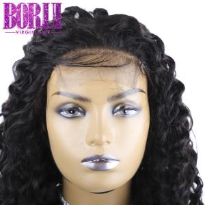 Deep Wave Lace Closure Custom Lace Wigs 100% Unprocessed Indian Virgin Curly