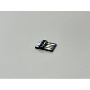 USB 2.0 AM Male Solder Connector with Wide Solder Cup | Black Gold-Plated 15U”