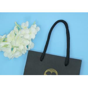 Black Eco Friendly Paper Bags Sturdy Durable Square Bottom Stand Up Easily