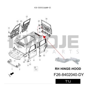OEM F26-8402040-DY Parts Engine RH HINGE HOOD For Jetour Traveler