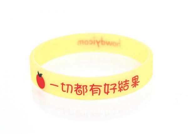 Quality Breast cancer bracelet printed yellow color adult size eco-friendly wholesale