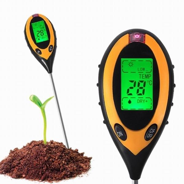 Moisture Gardening Water Soil Testing Machine 4 in 1 PH Meter with LCD Sensor