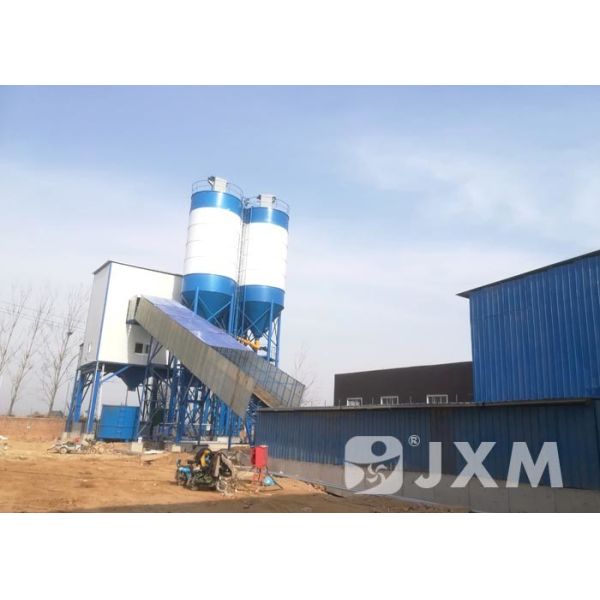 High Efficiency Twin Shaft Mixer Batching Plant 240 Cubic Meters Concrete Per