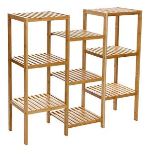 Multipurpose Racks And Holders Bamboo Corner Flower Shelf Rack CE / FDA Standard