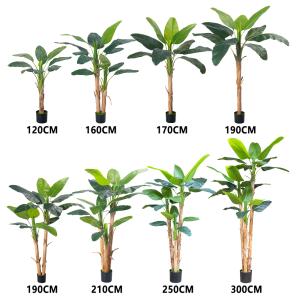 Wholesale 7 FT Artificial Banana Tree Plant | Natural Bark Trunk | Free