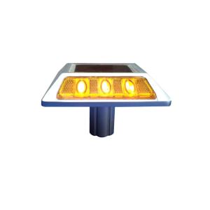 Embedded Aluminum Solar Spike Road Stud Solar Powered Traffic Warning Lamp