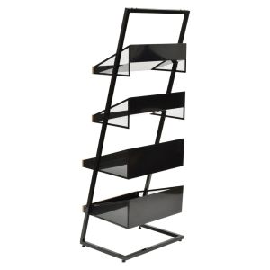 AT-0268 Customization Black Snack And Merchandiser Display With 4 Metal Mesh And