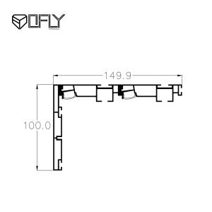 Aluminum Alloy Surface Mounted LED Profile For Double Layers Curtain Lighting
