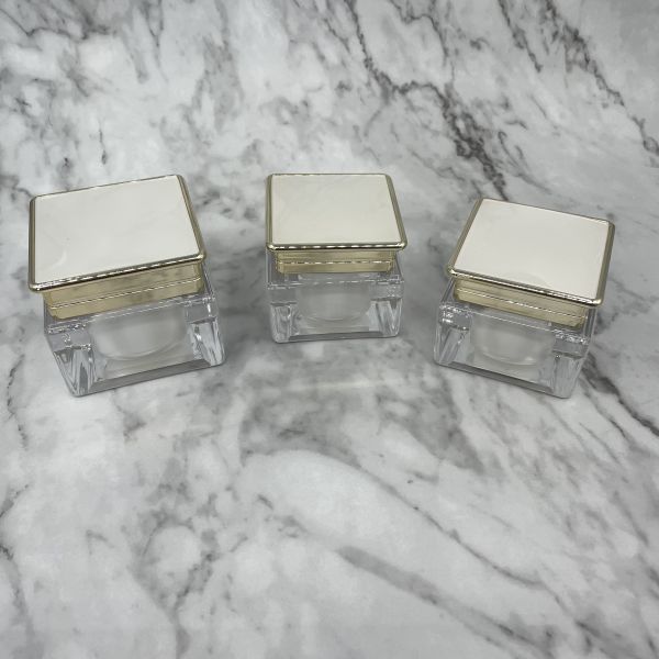 Jade Surface Plastic Cream Jars 30g 50g Containers metallized For Cosmetics