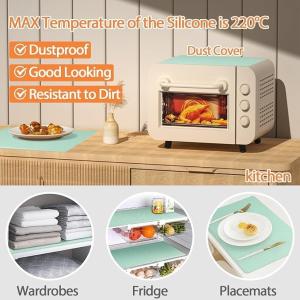 Reusable Silicone Refrigerator Liners Washable, Non-Slip Fridge Shelf Mats For