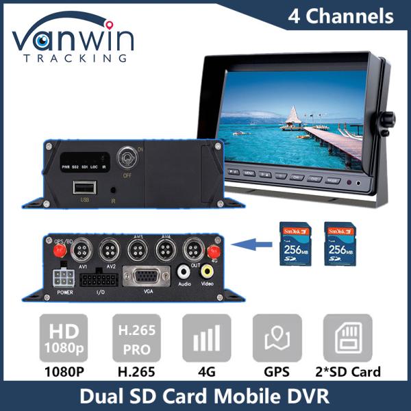 4G GPS Dual SD Card Mobile DVR 1080P 4CH CCTV Camera Recorder Security Mobile