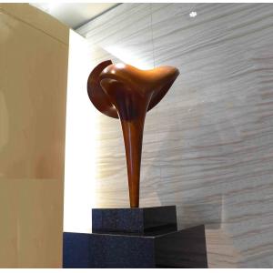 Surface Painted Tall Indoor Statues Cast Bronze Abstract Copper Finishing