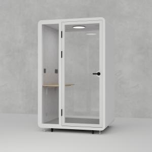 Portable Soundproof Booth with High Sound Insulation and LED Lighting for Office