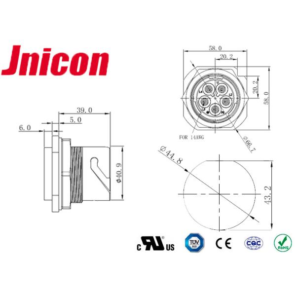 600V Plastic 150A Max Wire To Board Power Connector Waterproof
