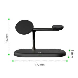 T256 All In One Magnetic Fast Wireless Charger ABS Zinc Alloy For Phone Earphone