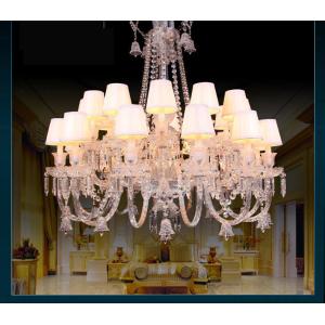 Silver Candle Crystal Chandelier Light With Lampshade （WH-CY-60)