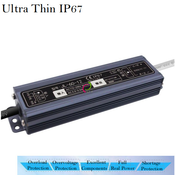 Quality Signboard LED Strip Light Driver 12V 60W Waterproof Ultra Thin wholesale