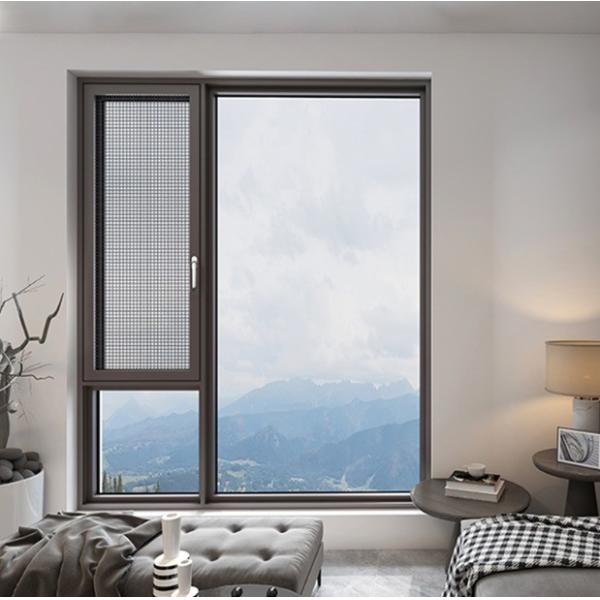 Quality Bedroom Aluminum Windows with Mosquito Mesh Hanging Curtain Type from Window Dealer wholesale