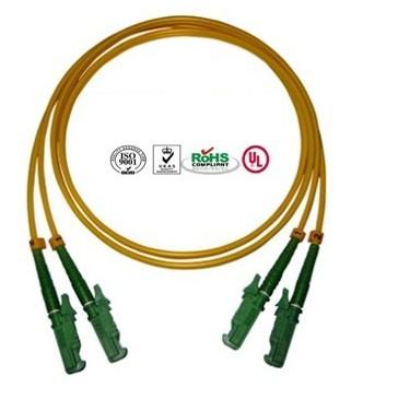 Quality 0.9mm PVC E2000 Fiber Optic Patch Cables Single Mode Double Cores wholesale