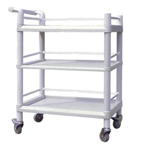 Cheap Strong Load Bearing Utlity Medical Instrument Trolley 3 Tiers Plastic Trolley Cart for sale