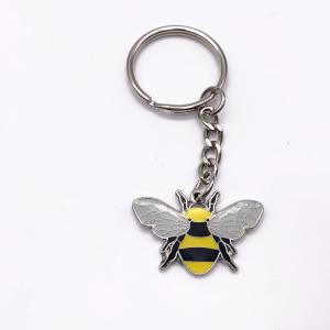Butterfly Shape Custom Metal Keychains , Soft Enamel Keychain With Epoxy
