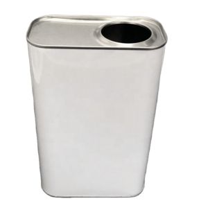 Customizable Empty 1L Rectangular Olive Oil Tin Can with Plastic Handle for