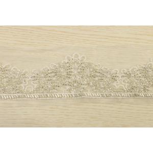 Braided Sequin Ribbon Trim , Stretchproof Border Lace Beaded Polyester Material