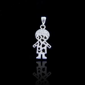China Little Boy Design 925 Silver Cubic Zirconia Pendant Jewelry Japanese Style on sale