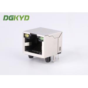 Right Angle single port RJ45 shielded connector without transformer , with Led