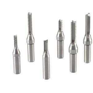 1/4'' Shank Two Flutes TCT Straight Bits For Wood Cutting / Carbide Solid End