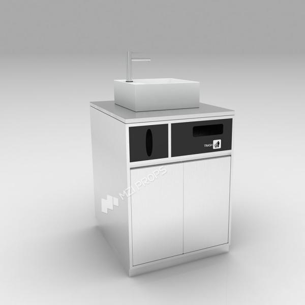 Grey Washbasin Experience Desk With Handwashing Stand For Skincare Store Display