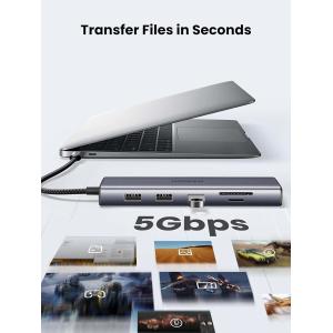 USB C Hub, 10-in-1 USB-C Dongle with 4K-HDMI & VGA Dual Monitor,1Gbps Ethernet