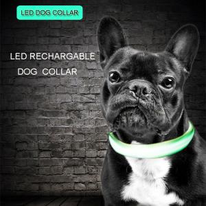 China C906 Wholesale Factory Cheap Price C906 Luminous Nylon Pet USB Rechargeable Led Dog Collar for safety on sale