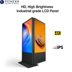 Indoor Advertising Dual Screen Digital Signage Kiosk with Dual Sided Floor Stand