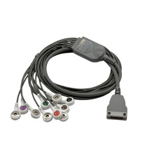 China Copper Conductor ECG Patient Cable , TPU ECG Holter Cable 10/12 Lead With Snap on sale