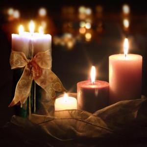 Cheap 30 * 60cm A103 Candles Decorative LED Canvas Electronic Lighted Wall Art for sale