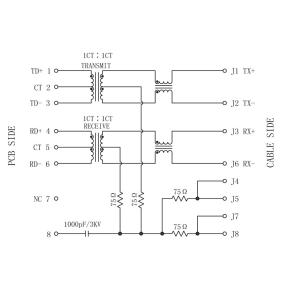 5-6605425-9 | LPJ0232GDNL 10/100Base Magnetic RJ45 Jack THT Shield w/LED