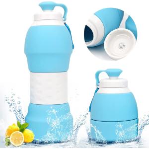 Cheap 580ml Collapsible Silicone Water Bottle BPA-Free Foldable 78x220mm TSA for sale
